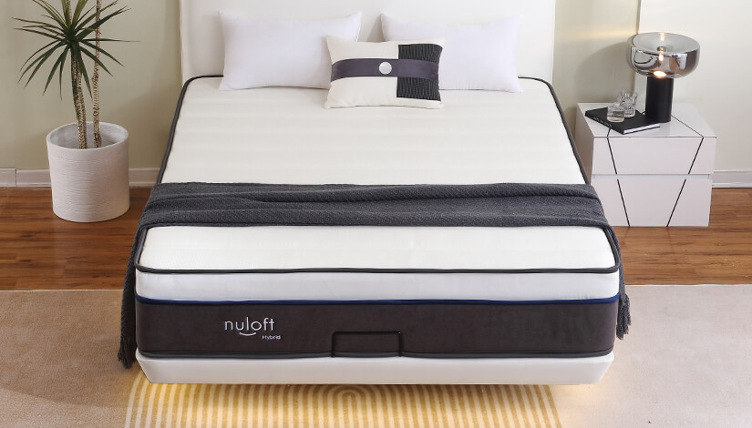 With a thickness of 28 cm, the Nuloft Hybrid mattress is tall & thick.