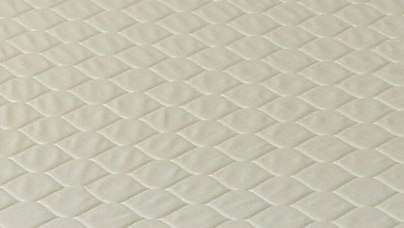 Fabric upholstery. Anti-fungal, anti-bacterial & hypoallergenic. Elegant quilting pattern.