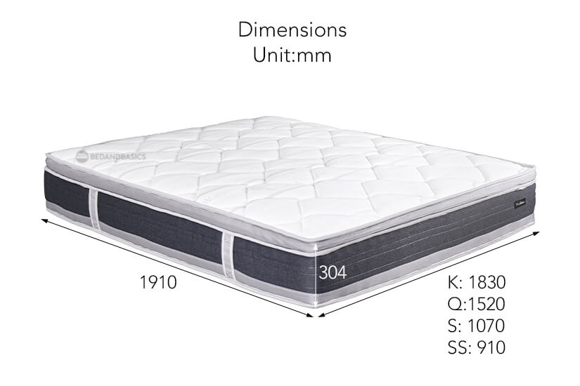 The dimensions of the Dreamster Providence Mattress.