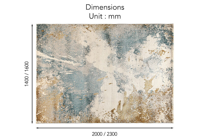 The dimensions of the Bahamas Rug.