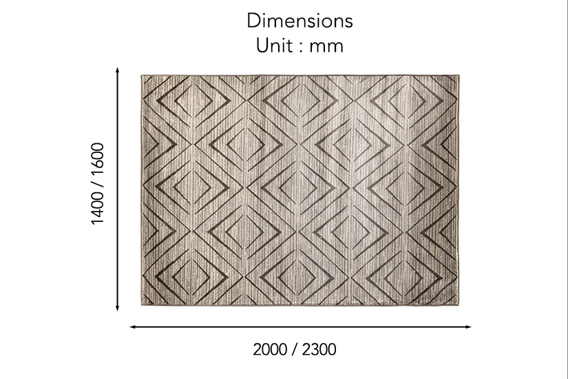 The dimensions of the Napolis Rug.