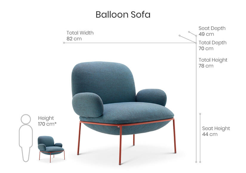 The balloon armchair dimensions