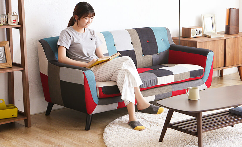 Sofa with cool and vivid color.