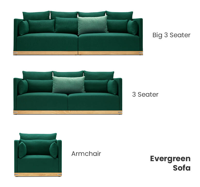 Available in 3 variations – Armchair, 3-Seater Sofa and Big 3-Seater Sofa.