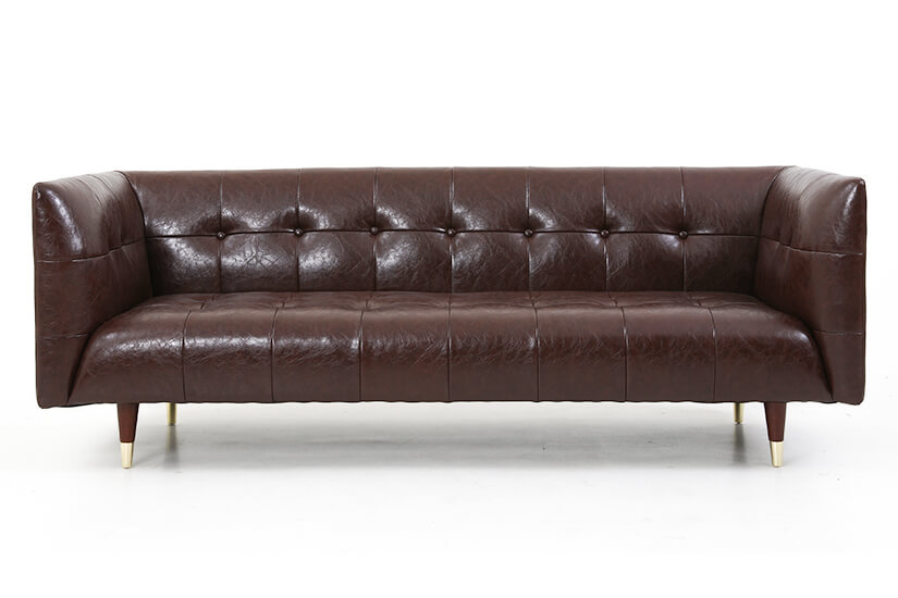 Tuxedo style sofa. A modern rework of the classic Chesterfield sofa design. 