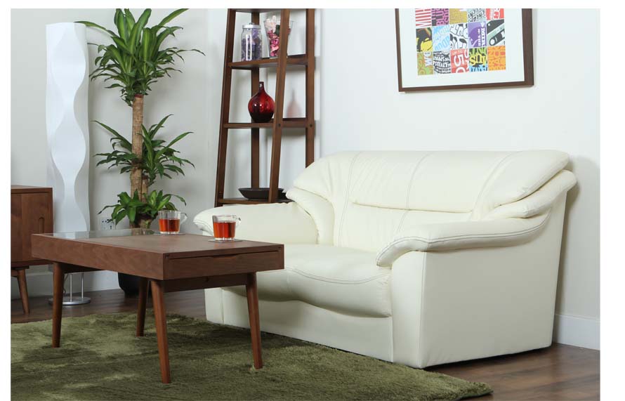 The Gracia Sofa in white color sideview