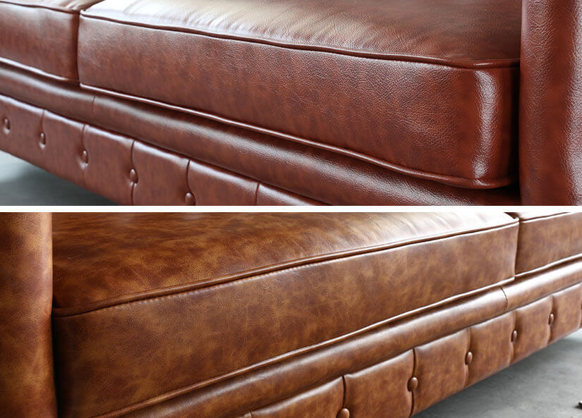 Realistic leather texture. Brown colour shifts for a vintage appearance.