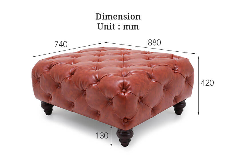 The dimensions of the Hugo Chesterfield Sofa Ottoman. Shop your living room furniture online in Singapore (SG) today.