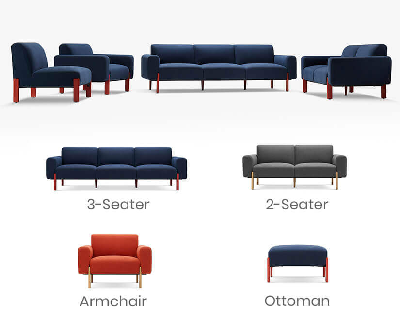 Available in 4 variations – Ottoman, Armchair, 2-Seater Sofa and 3-Seater Sofa.