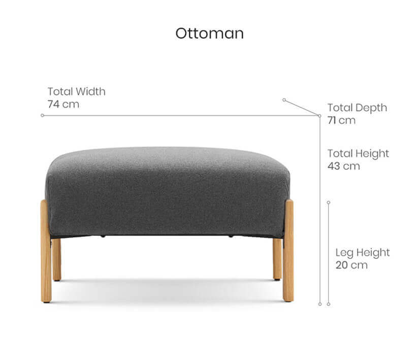 Mon ottoman sofa dimensions.