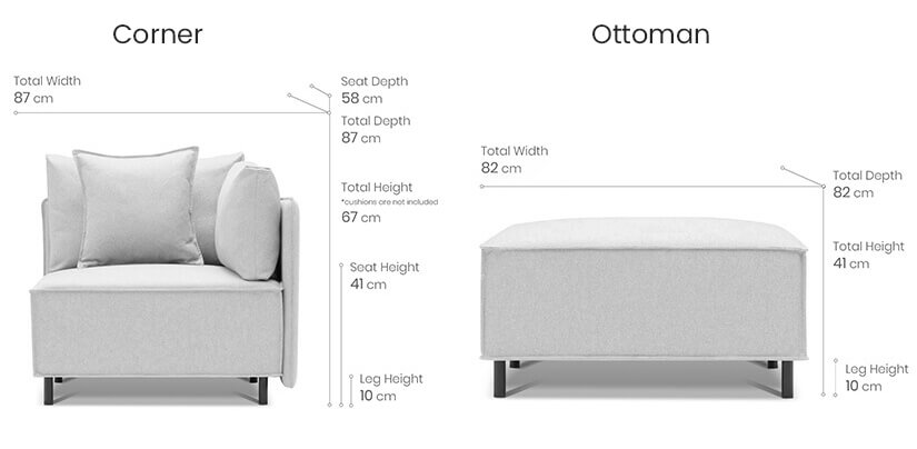 Corner Seater Sofa and ottoman