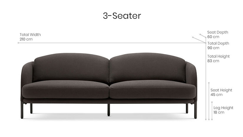 Plue 3 seater sofa dimensions.