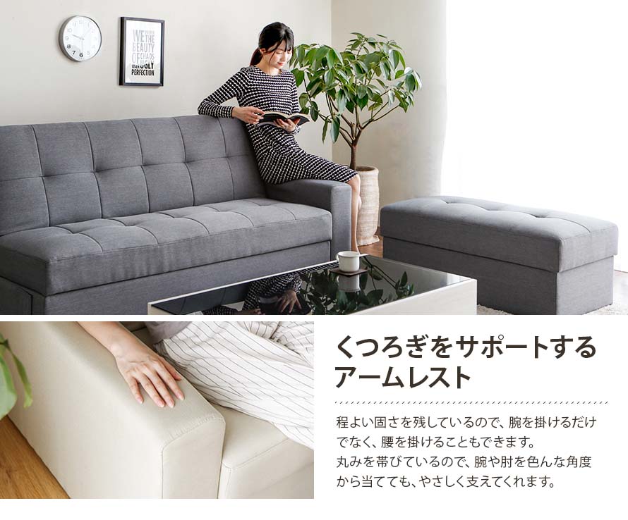 The Panacea Sofa bed with storage has a firm cushioning