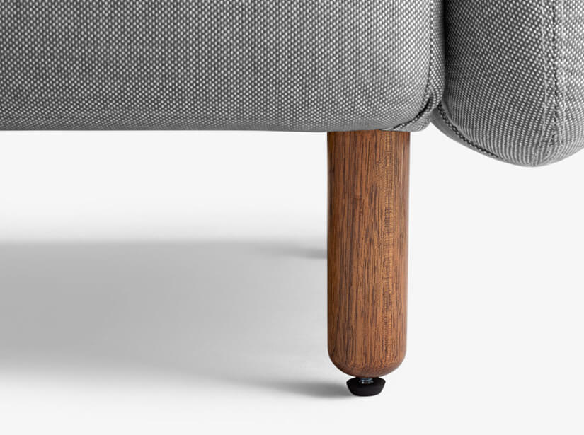 Rounded legs made of Grade A European Solid White Oak. Adjustable swivels on its base for flexible height arrangements.