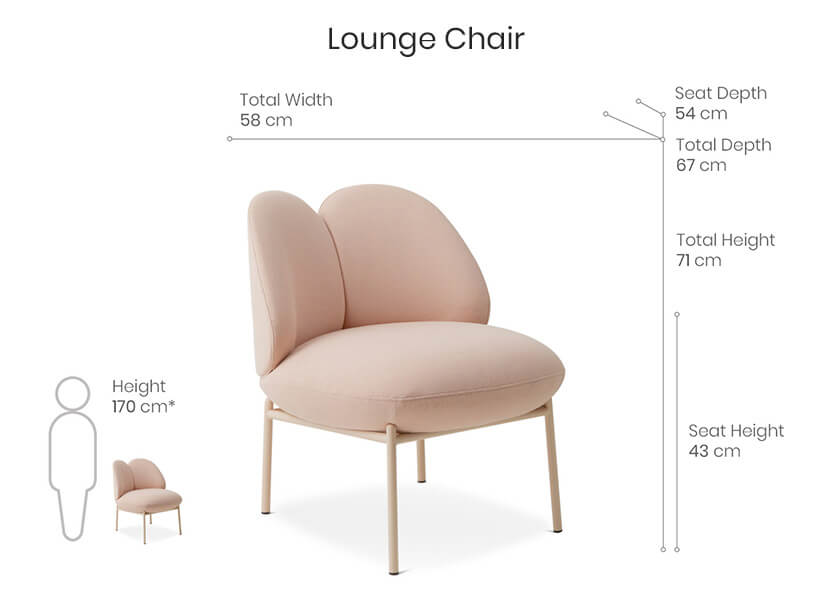 The dimensions of the Peter Pan Lounge Armchair