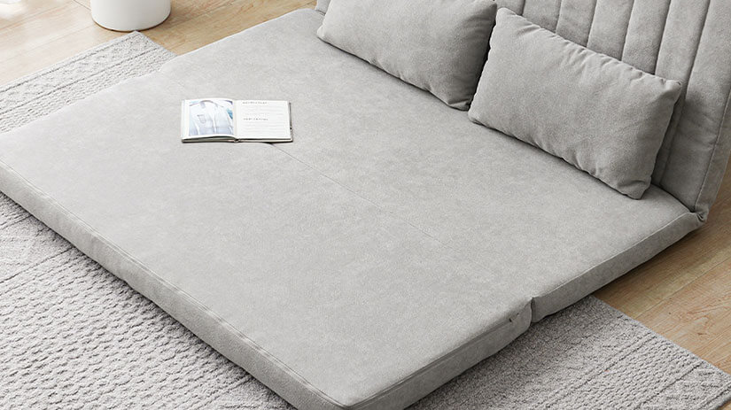 When sofa is unfolded, the surface is even and seamless. 