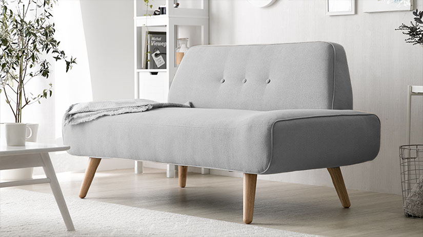 Scandinavian style sofa. Creates a warm atmosphere with its gentle silhouette. Lovely colour pairing. A simple and minimalist design that blends into any room to creates a relaxed atmosphere.