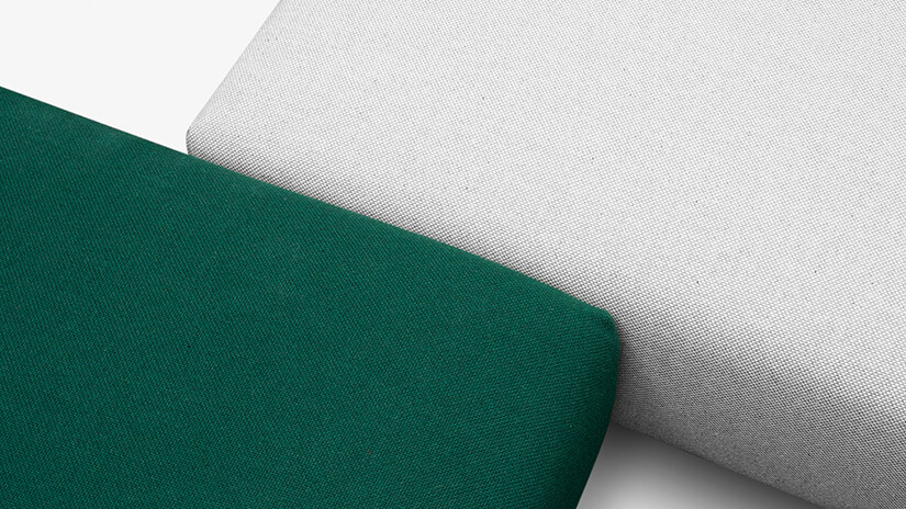 Fabric upholstery made of 50% polyester and 50% acrylic blend. Coated with wool. Soft and delicate to touch. Available in 2 colours – Moss Green and Grey.