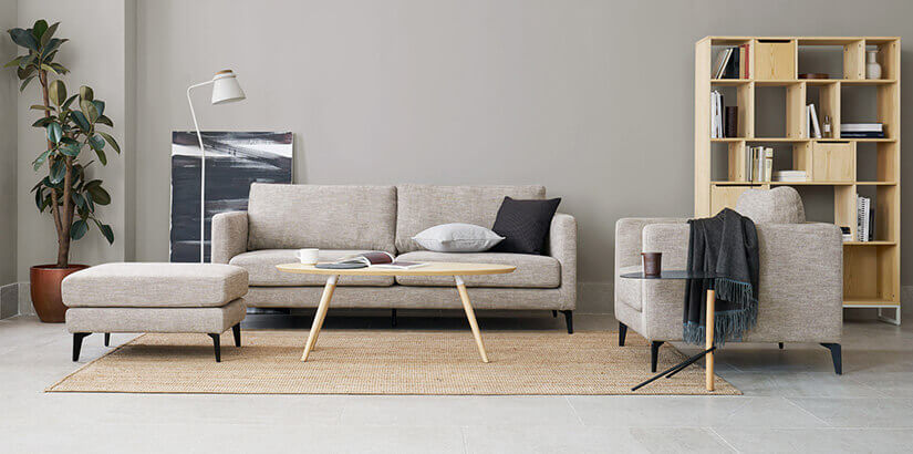 Minimalist sofa. Timeless beauty that transcends time. Removable covers. Practical design perfect for families.