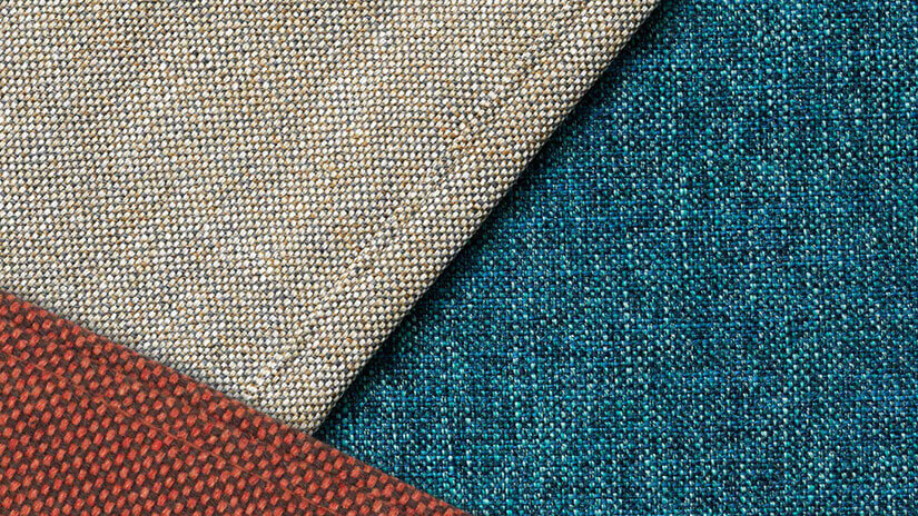 Thread are woven to create a textured appearance. Made of polyester fabric that ensures a vivid colour payoff.