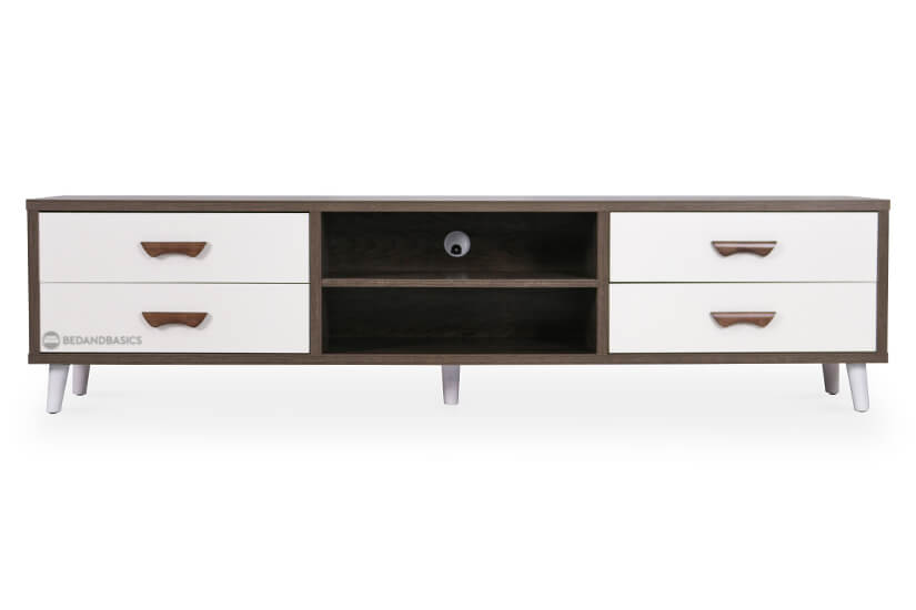 Finished with a polished mid-century modern look, the Herrera TV console brings subtle sophistication and stable, sturdy support to your abode.