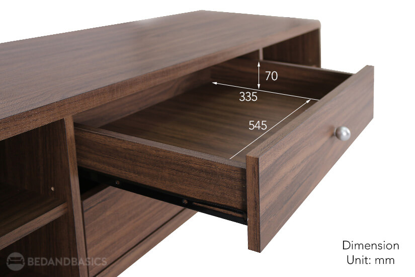 Levin TV stand drawer dimensions.