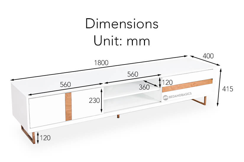 The overall dimensions of the Lova TV Console