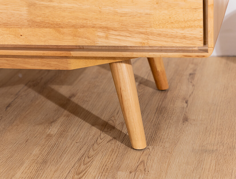 Angled solid wood legs. Strong and sturdy.