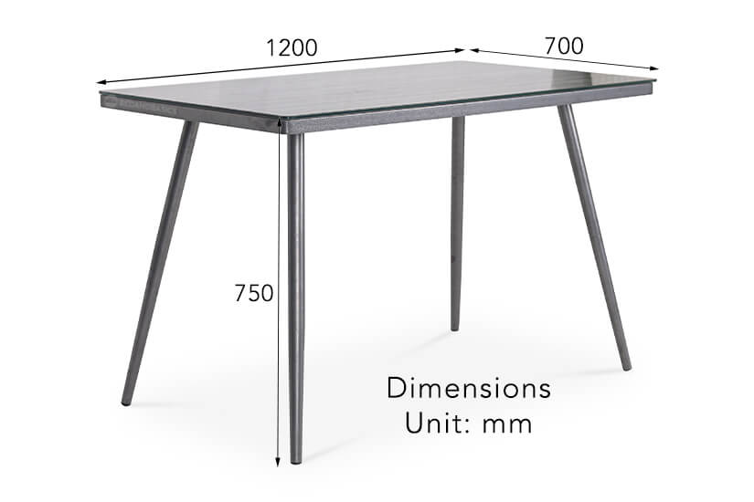 The dimensions of the Avril Dining Table.