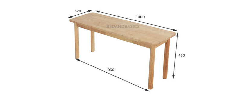 dimensions of the hina bench