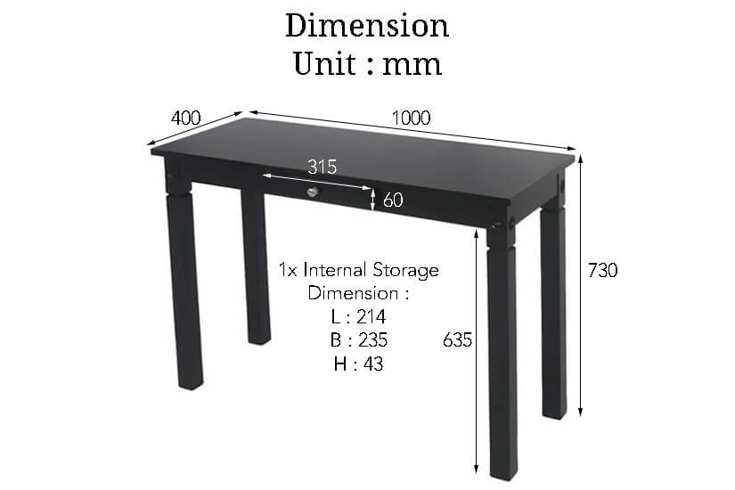 The Dimensions of the Otieno Study Table. Buy online the finest collection of study room and office furniture in SG.