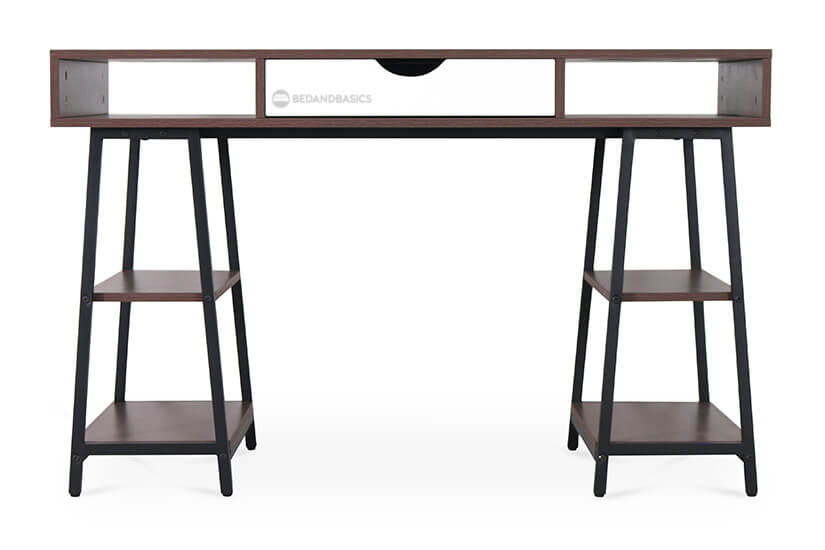 The Raphael Study Table is crafted from strong and durable MDF wood with metal legs that provides sturdy support.