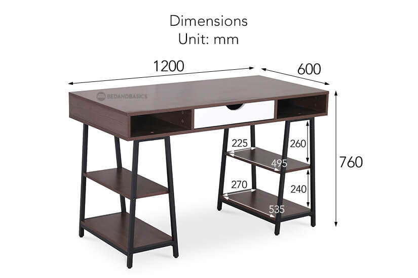 The overall dimensions of the Raphael study table.