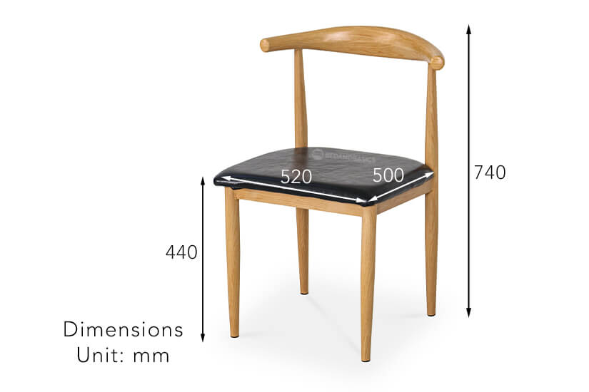 The dimensions of the Simon Dining Chair.