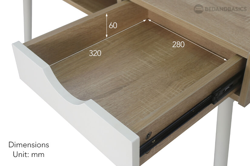 The pull-out drawer dimensions of the Vaph study table