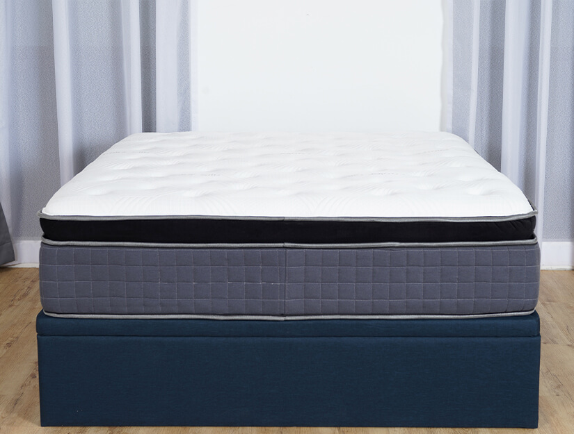 Divan style storage bed. Fabric upholstery. Minimalist design. 