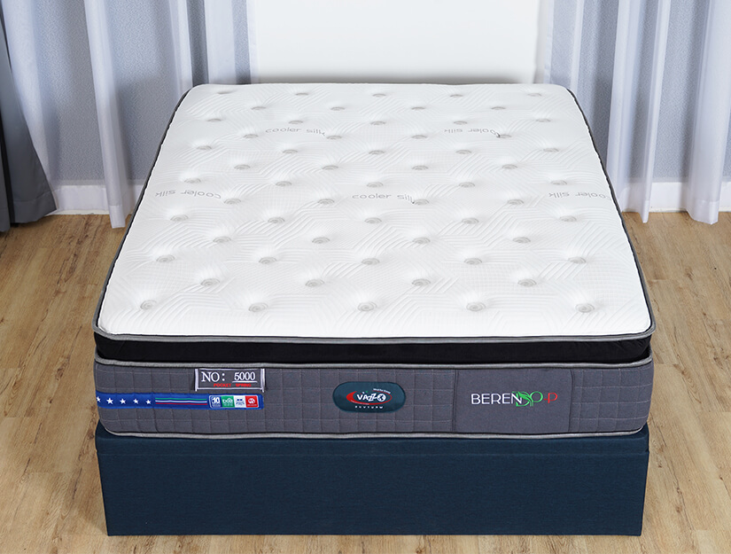 Luxurious orthopedic mattress with fabric storage bed. For a well-rested you!