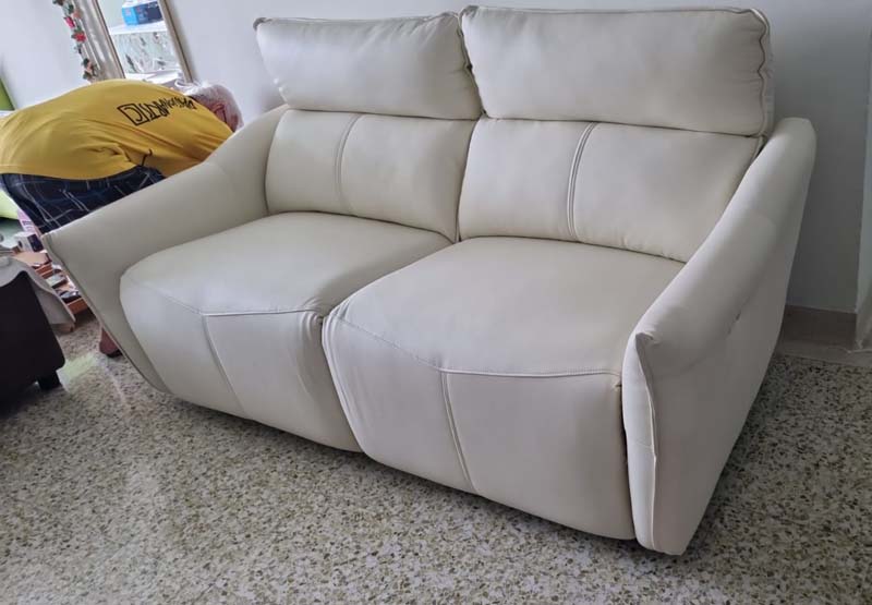 Bush 2 Seater Electric Recliner Sofa in Pearl Ivory color.
