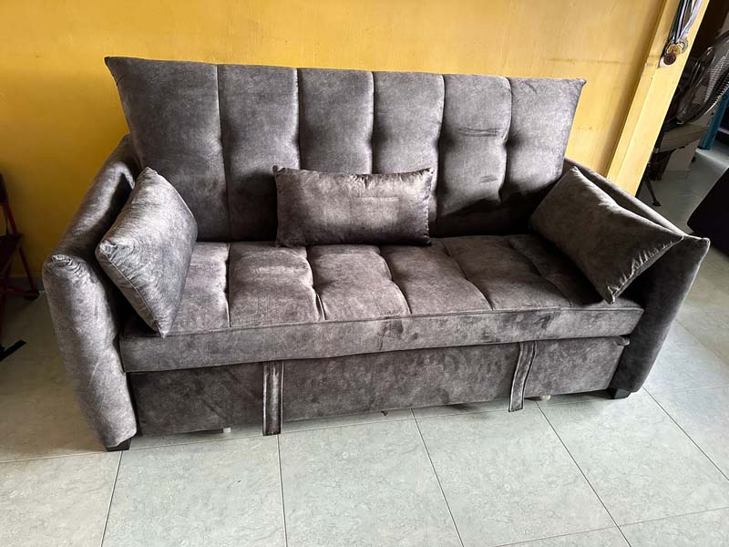 The Mateo Extendable Sofa Bed in Dusk Grey color.