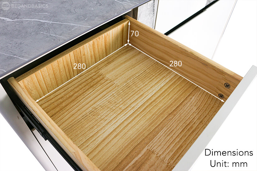 The pull-out drawer dimensions of the Chantal Shoe Cabinet.