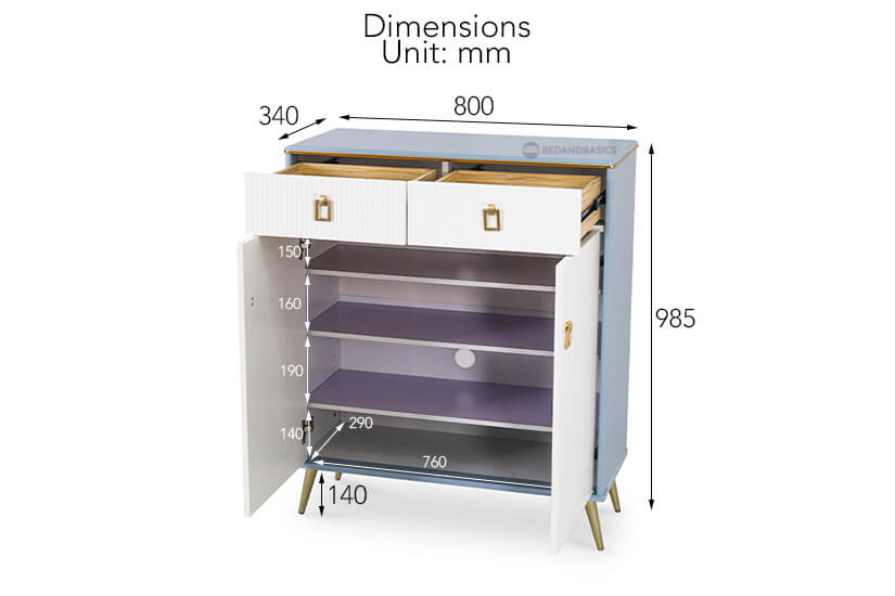 Edolie Shoe Cabinet overall dimensions.