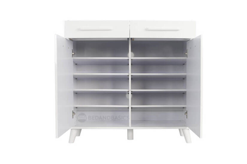 A compartmentalized cabinet allows you to have designated spots for your shoes.