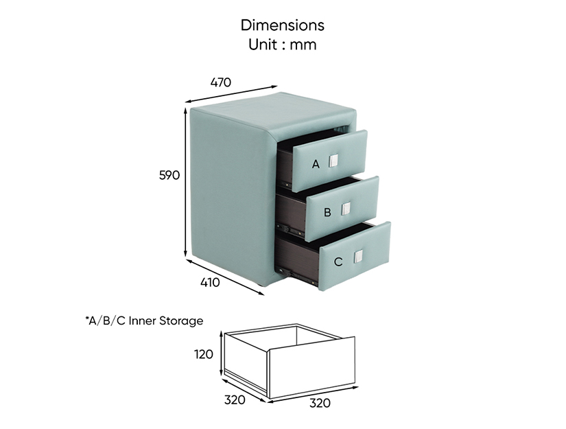 The dimensions of the Finn Side Table.