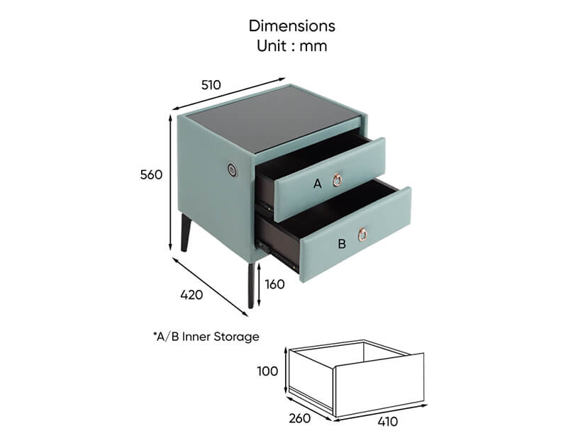 The dimensions of the June Side Table.