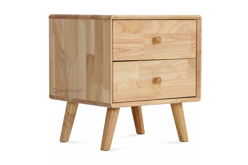 Supported with tapered solid wood legs that give the side table a unique silhouette.