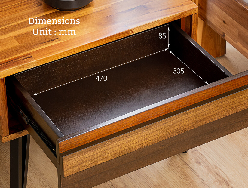 The drawer dimensions of the Ruthina Wooden Side Table.