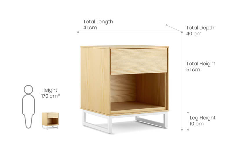 The dimensions of the Z-background Side Table