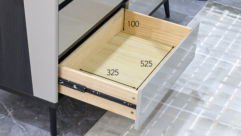 The pullout drawer dimensions of the Colby Chest of Drawers