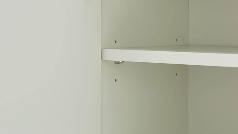 Adjustable shelves. Tailor your cabinet to your storage needs. Easy installation.