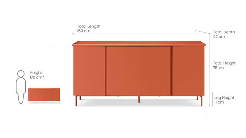 The dimensions of the Gallery Sideboard. Buy living room furniture and side cabinets online in Singapore (SG) today!